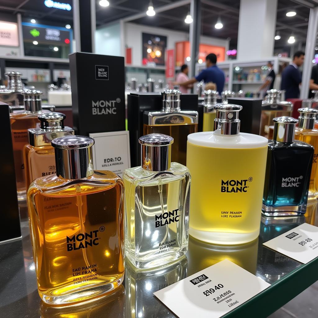 Mont Blanc Perfume Bottles Displayed in a Pakistani Store