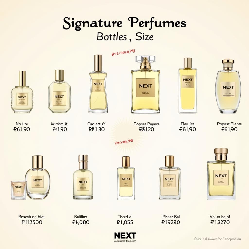 Next Signature Perfume Price in Pakistan: A visual guide to different bottle sizes and their corresponding prices.