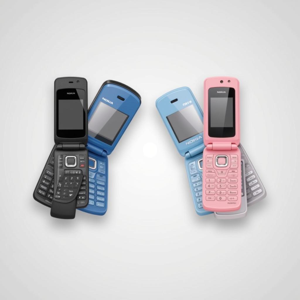 Nokia 2660 Flip in different colors - Black, Blue, and Pink