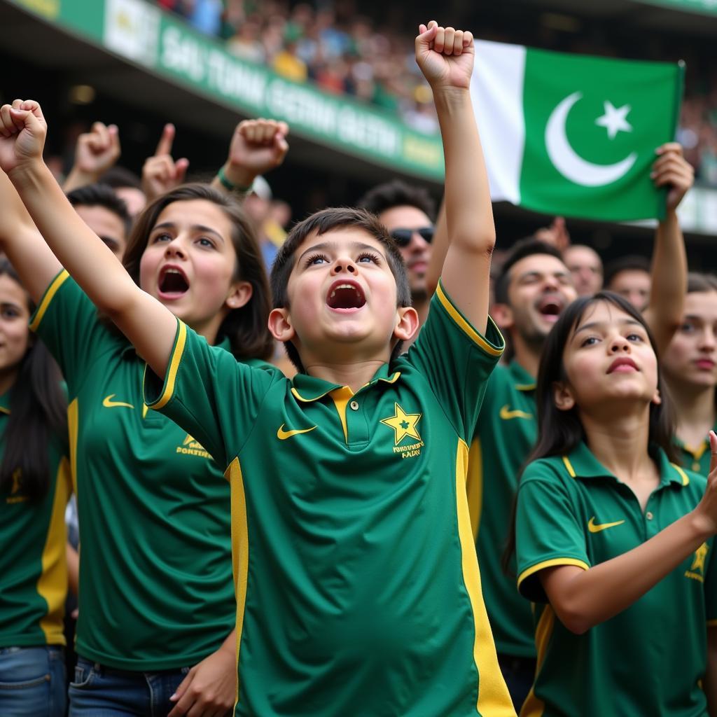 Pakistani Fans Wearing Team Shirts