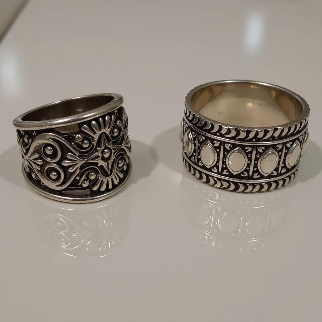 Traditional and Modern Pakistani Men's Silver Rings