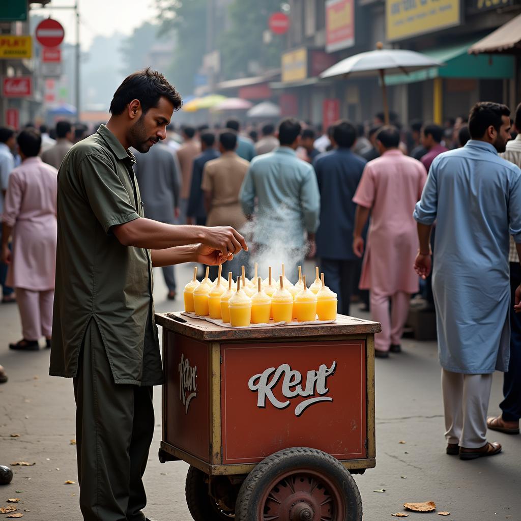 Street Food Kulfi Vendor in Pakistan