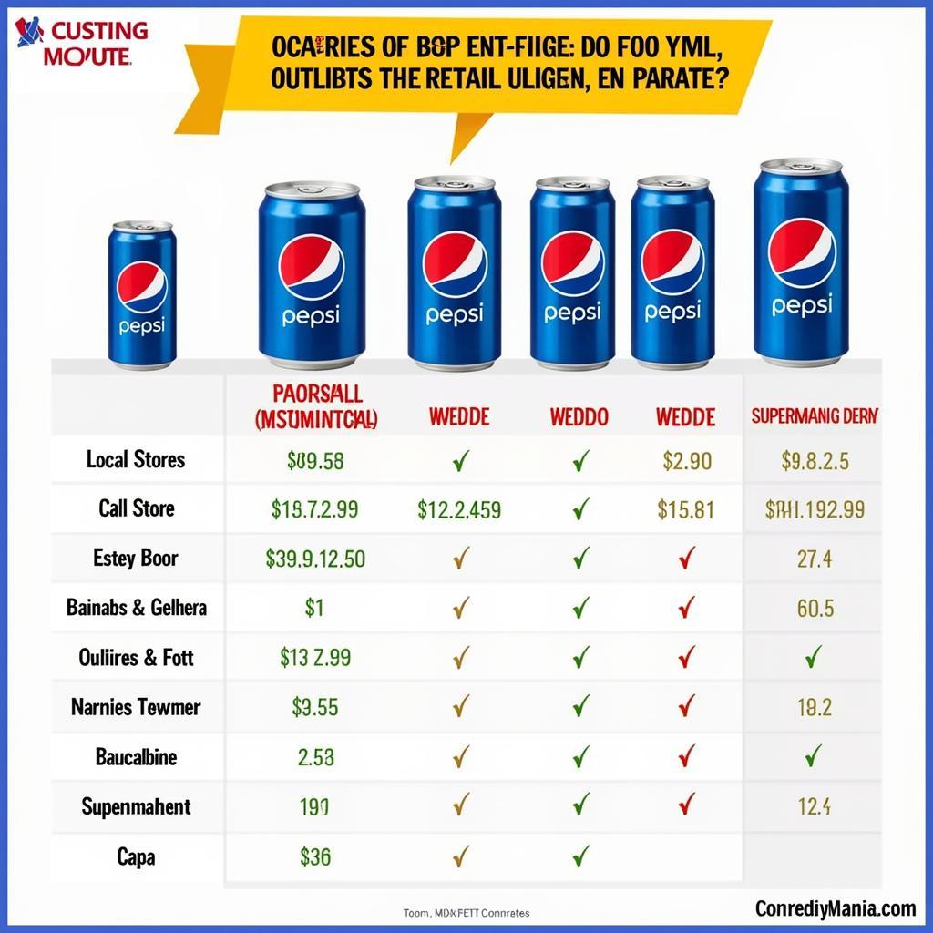 Comparing Pepsi Tin Prices in Different Pakistani Stores