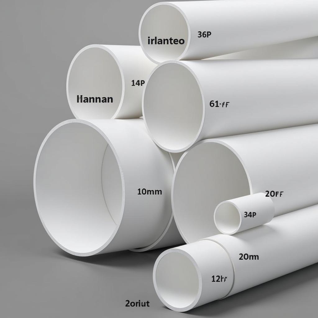 PPR pipes of different diameters stacked together