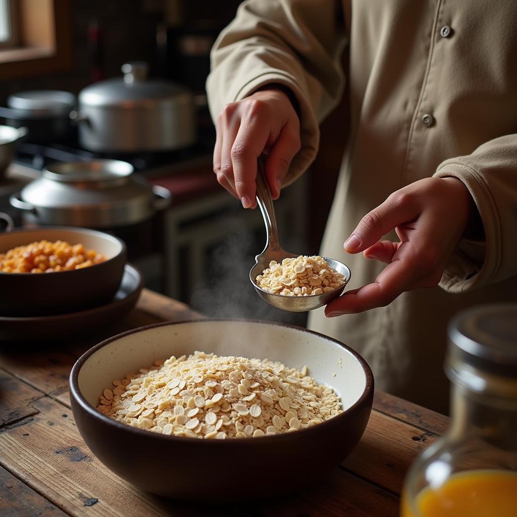 Preparing Oatmeal in a Pakistani Kitchen