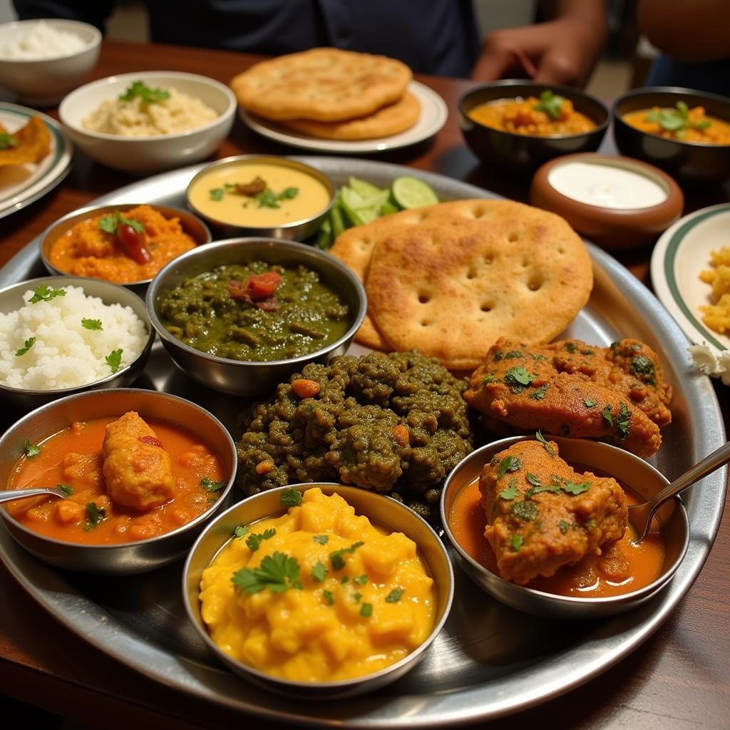 A Platter of Traditional Punjabi Food