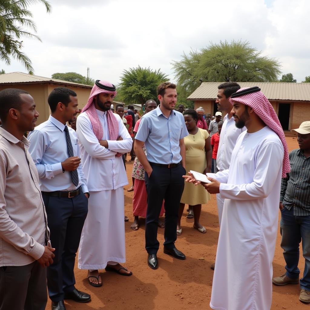 Qatar Charity staff engaging with the local community in Pakistan