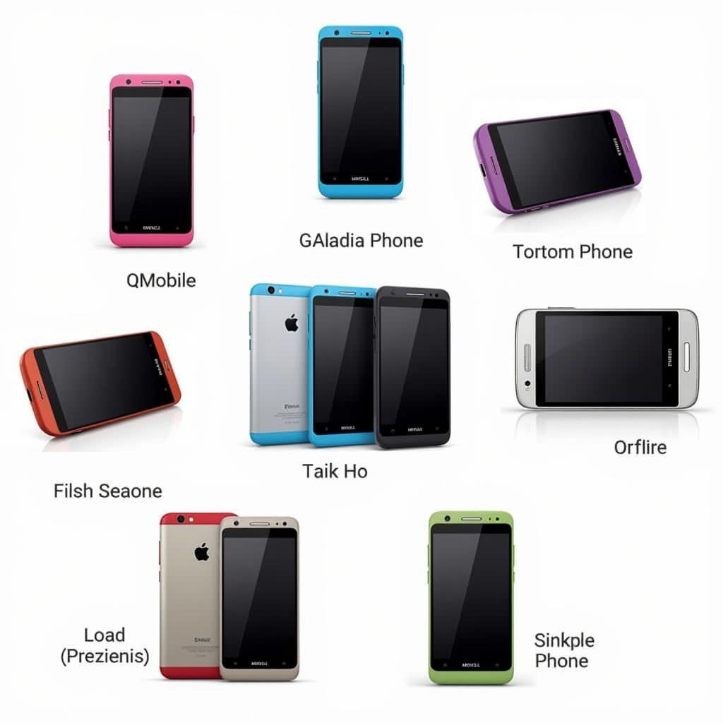 Various QMobile touch phone models