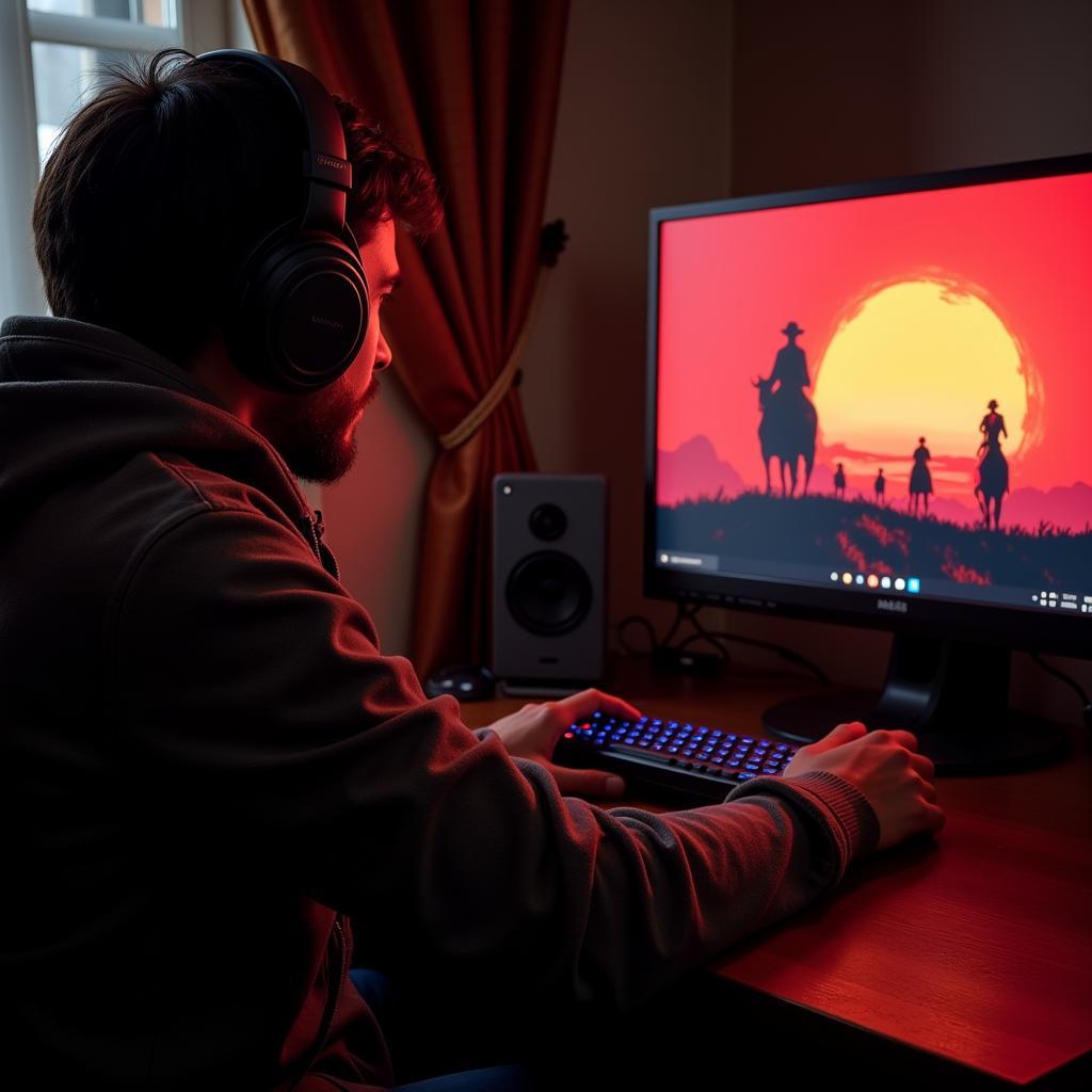 Pakistani Gamer Playing Red Dead Redemption 2