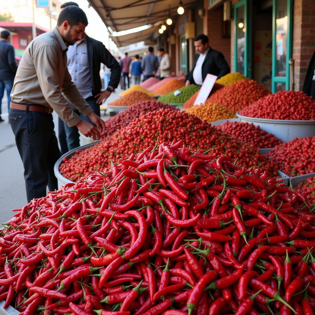 Red Chillies in a Pakistani Market