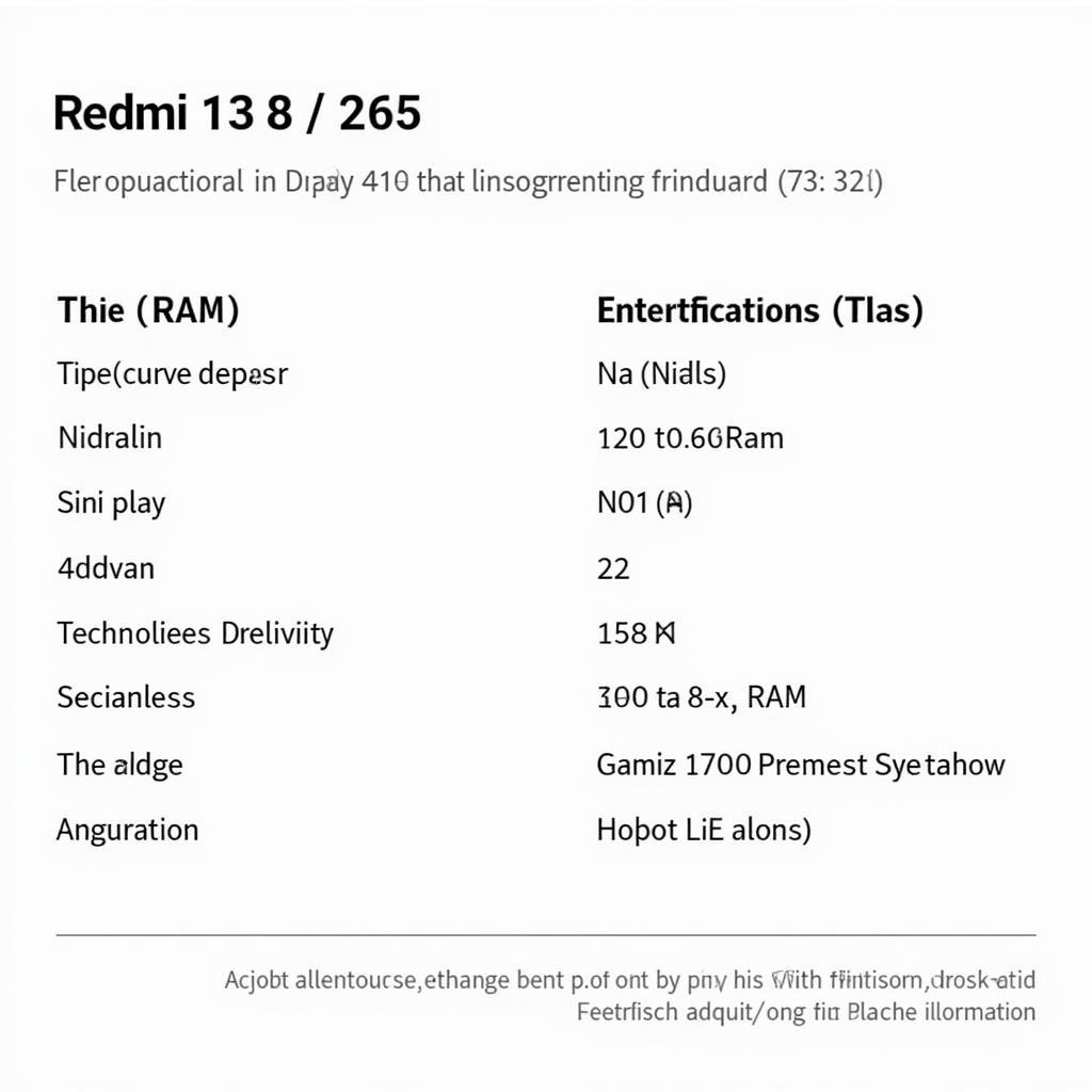 Redmi 13 8 256 Specifications in Pakistan