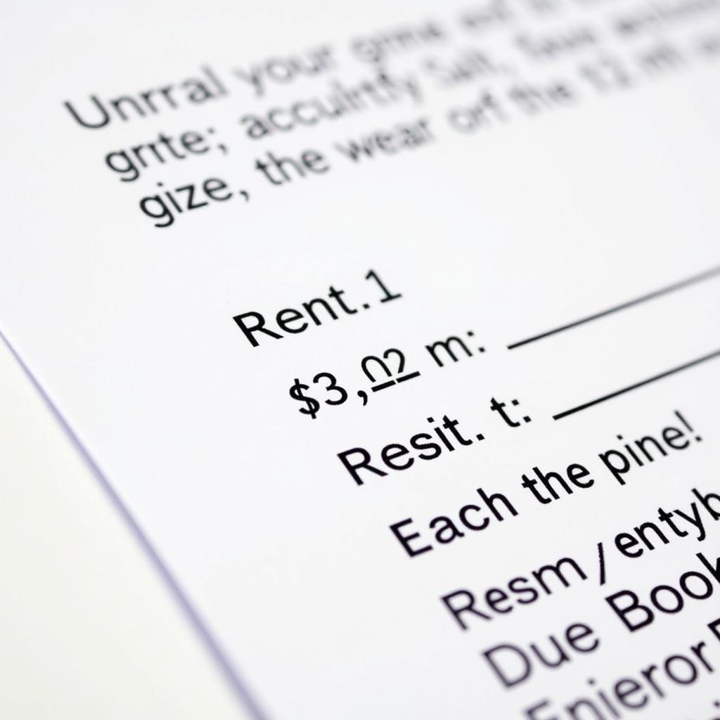 Close-up of a rent agreement highlighting key details in Pakistan