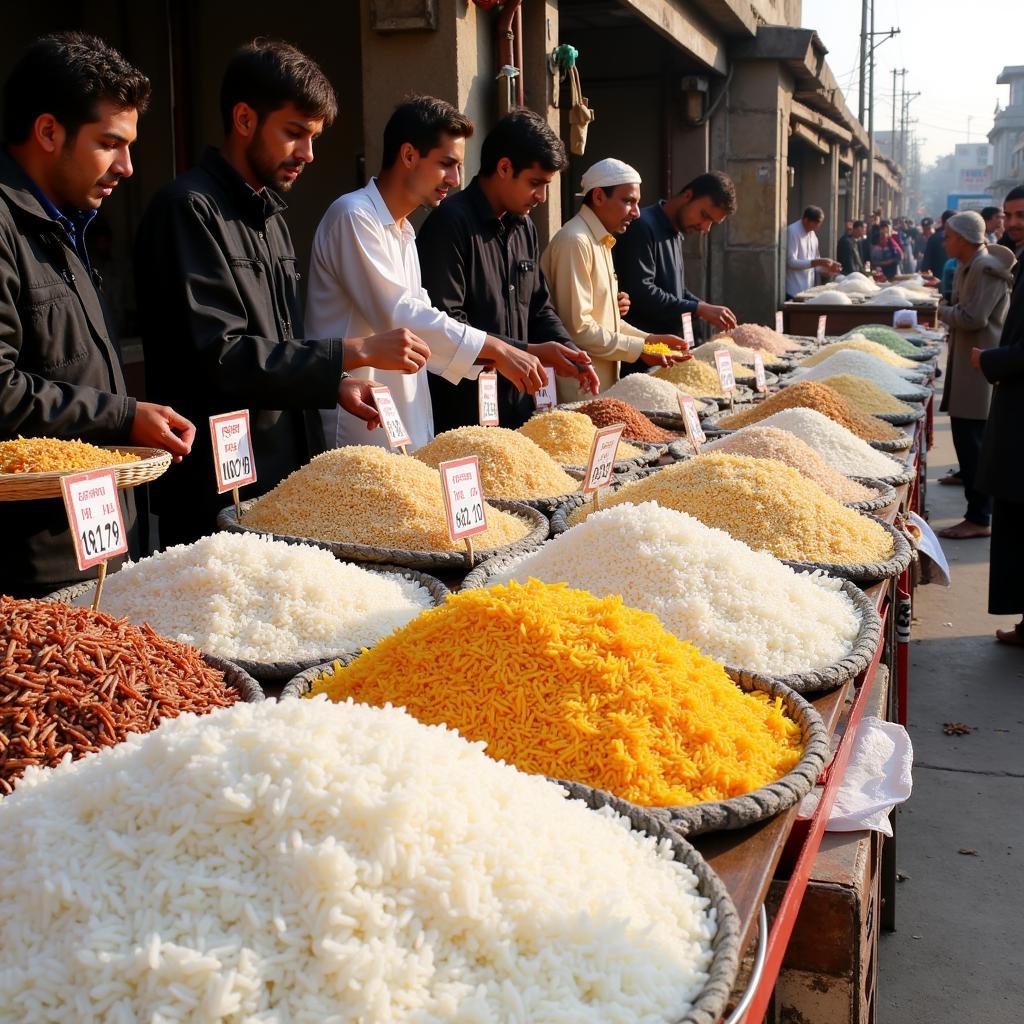 Rice 1kg price in Pakistan at a local market