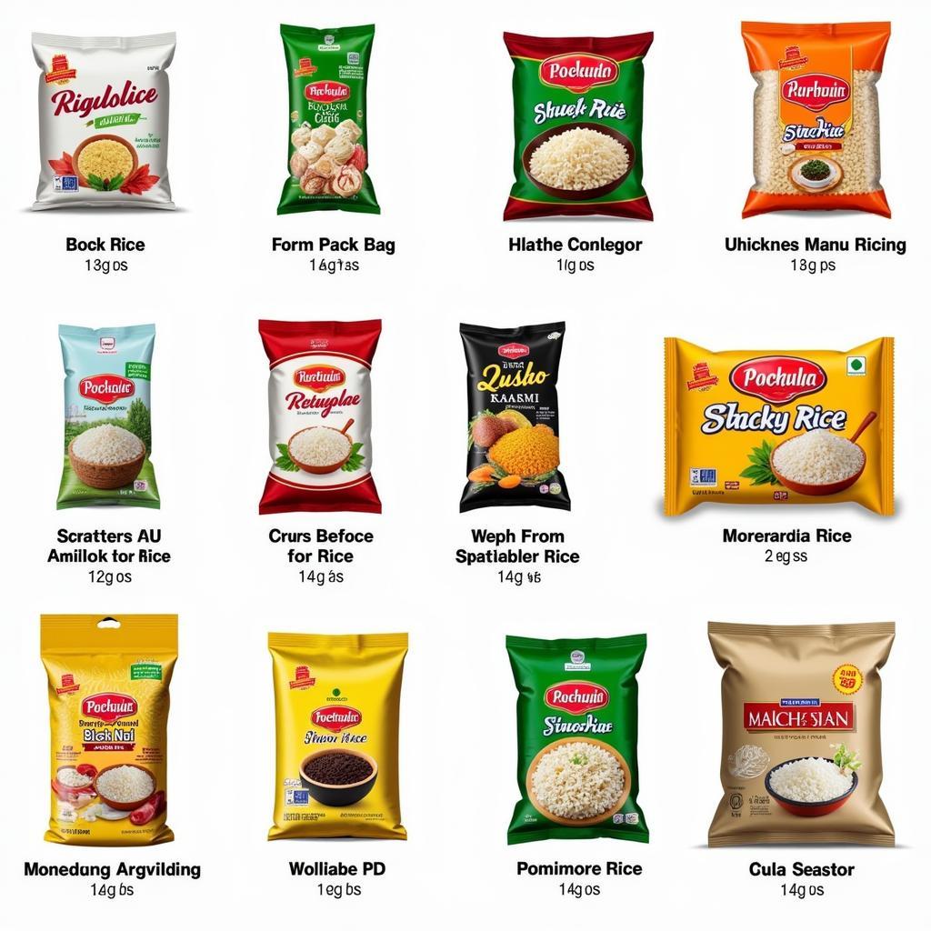 Different packaging options for 1kg rice in Pakistan