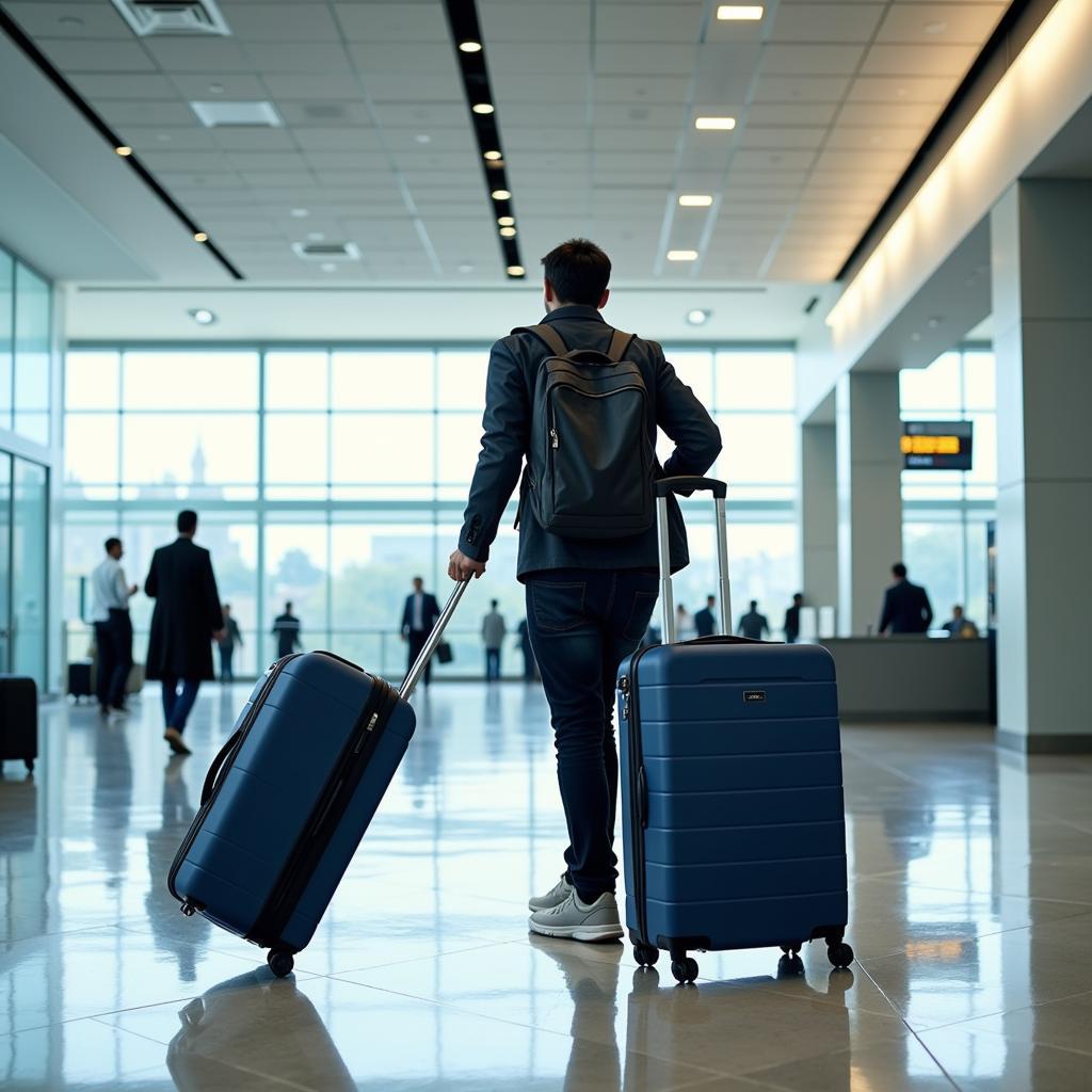 Samsonite Spinner Suitcase at Pakistan Airport