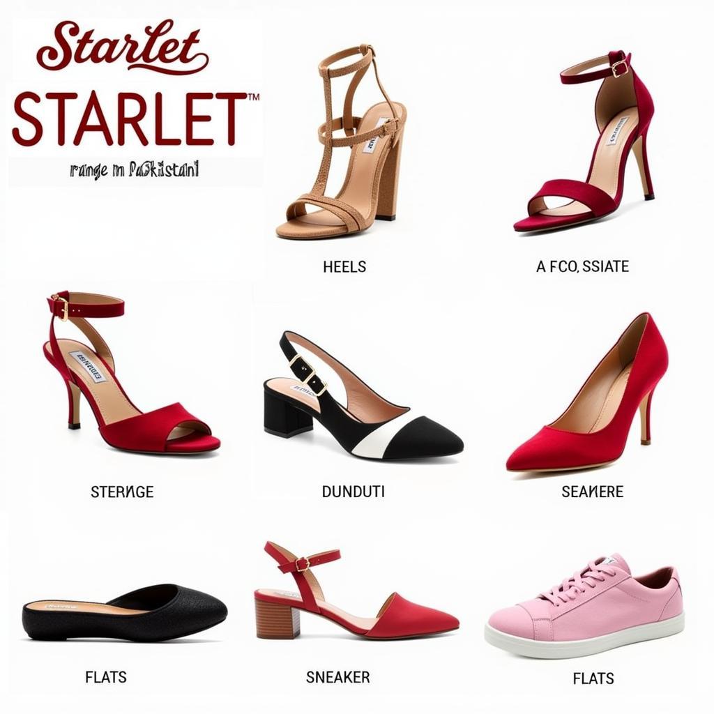 Showcase of various Starlet shoe styles available in Pakistan