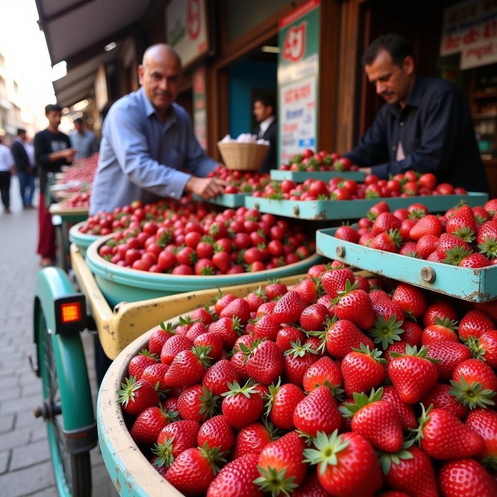 Strawberry vendors in Pakistan