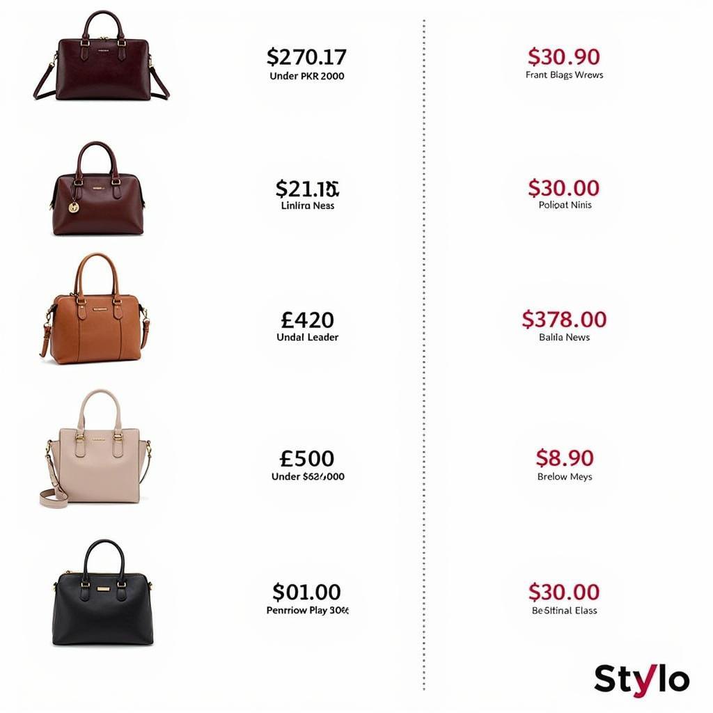 Stylo handbags in different price ranges in Pakistan