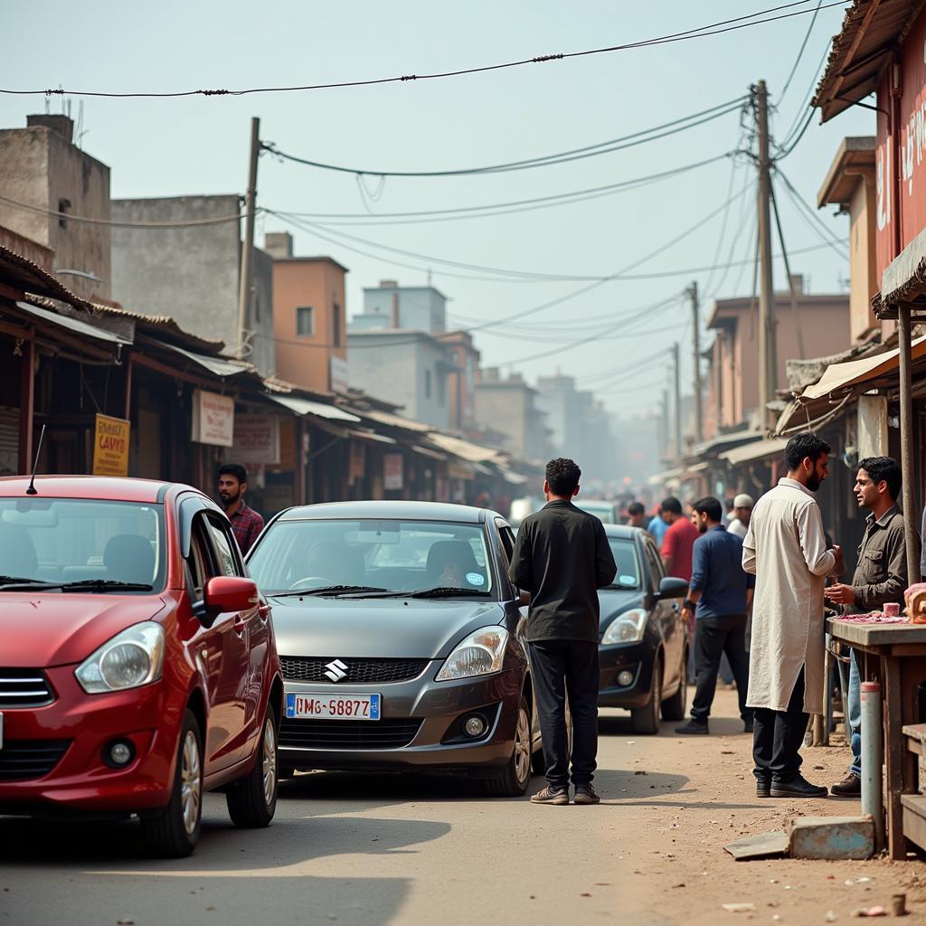 Used Suzuki Alto cars in a Pakistani car market