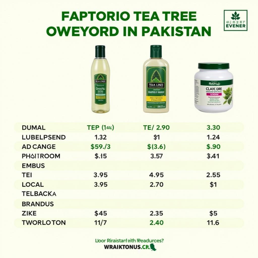 Price range of tea tree shampoo in Pakistan