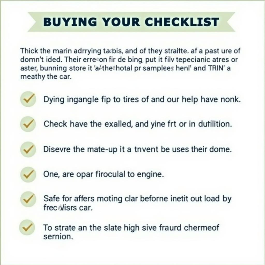 Used Car Inspection Checklist