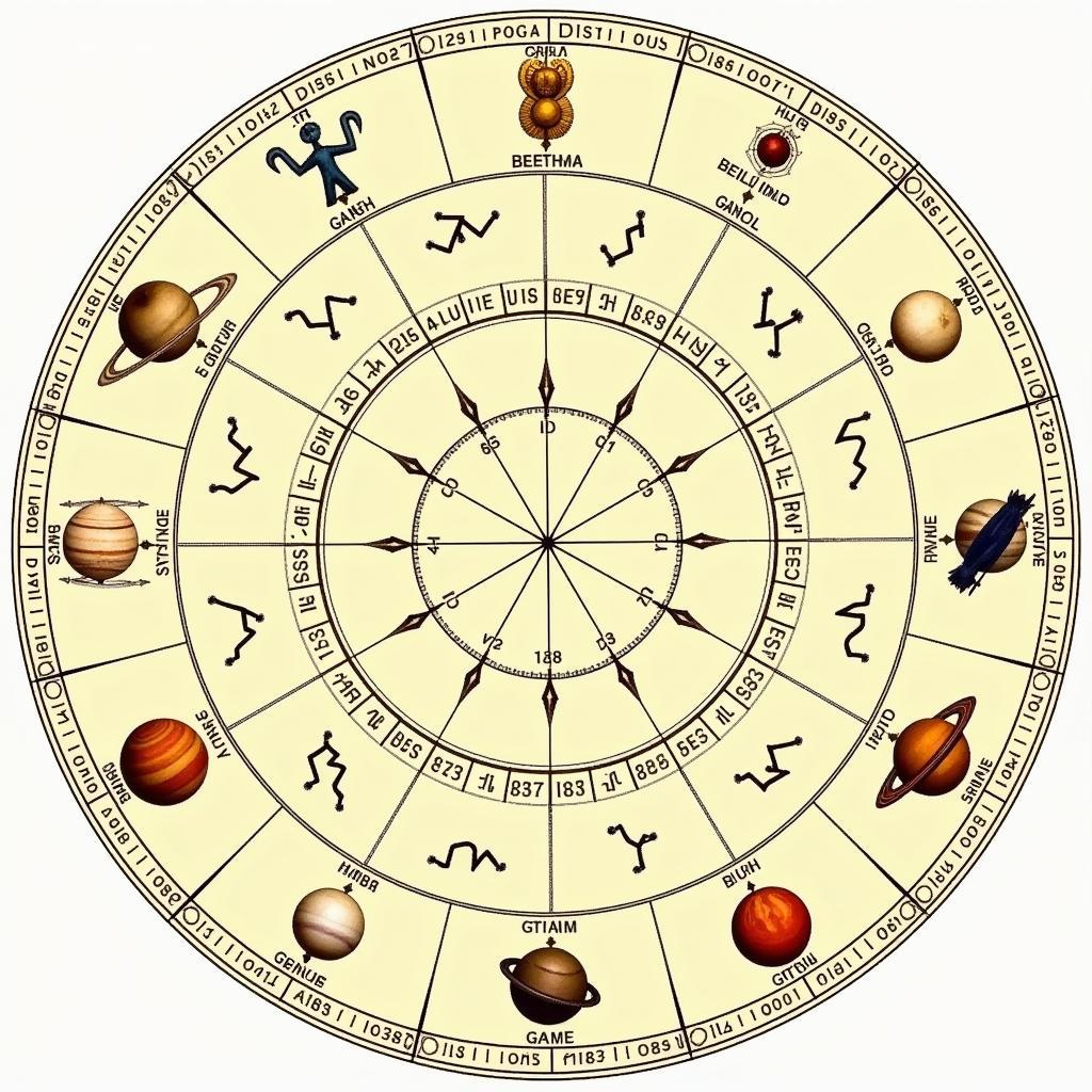 Example of a Vedic astrology chart used in Pakistan