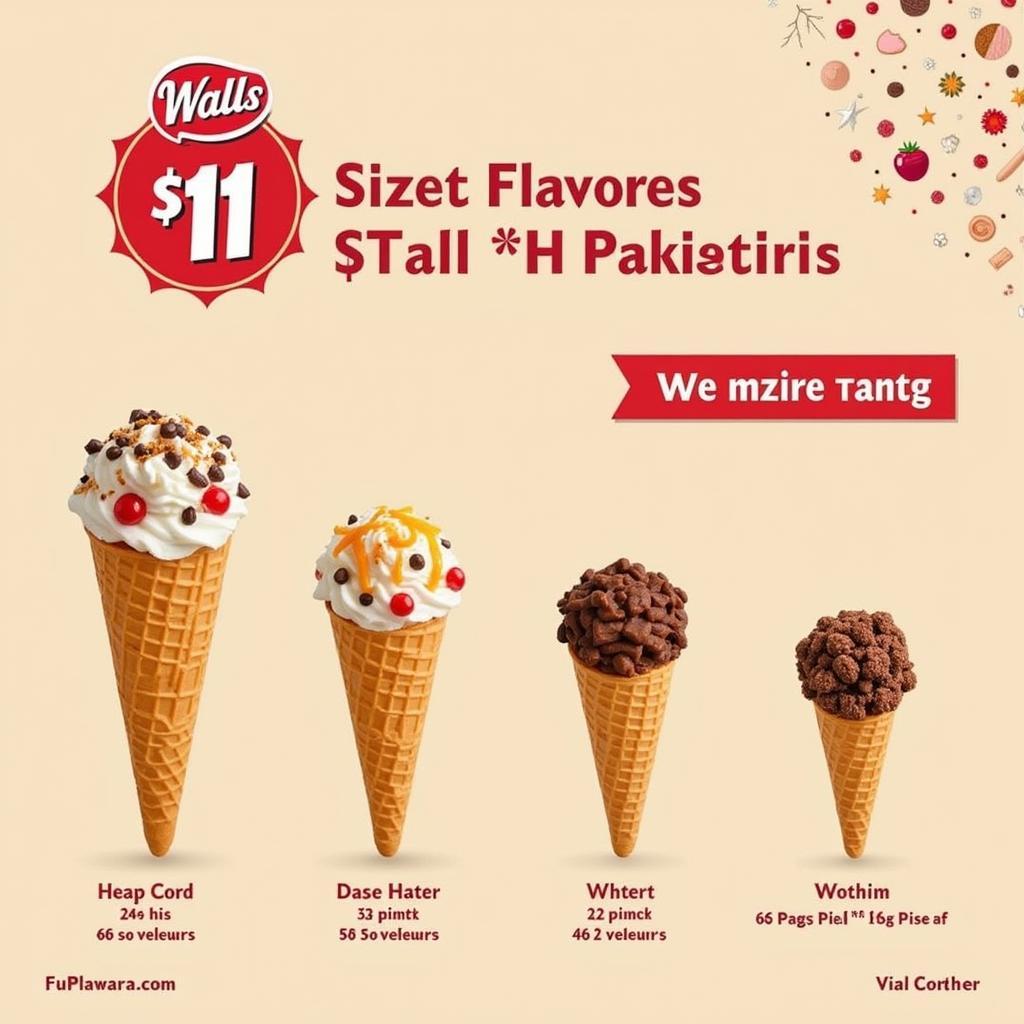 Walls Cornetto Flavors and Sizes in Pakistan